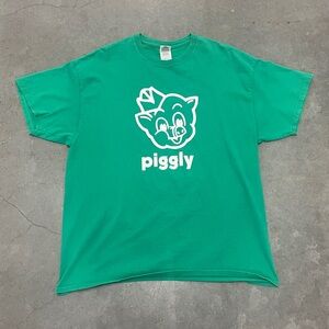 Vintage Piggly Wiggly Funny T-Shirt Wautoma Wi Tee Unisex X-Large Green 22x29”